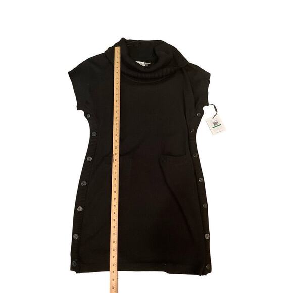 Calvin Klein Sweater Dress Womens Large Black 100% Acrylic Knit Loose Turtleneck - Picture 7 of 7